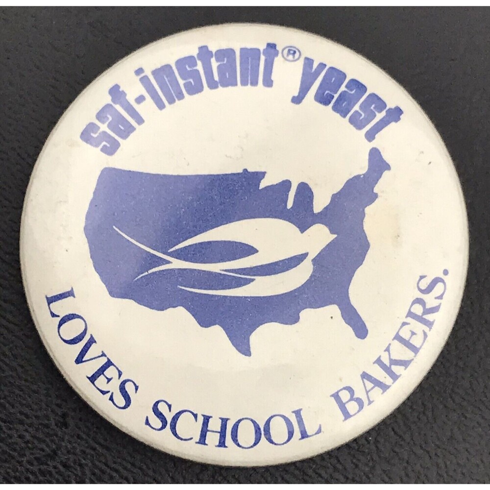 Saf-instant Yeast Pin Button Pinback Vintage Loves School Bakers